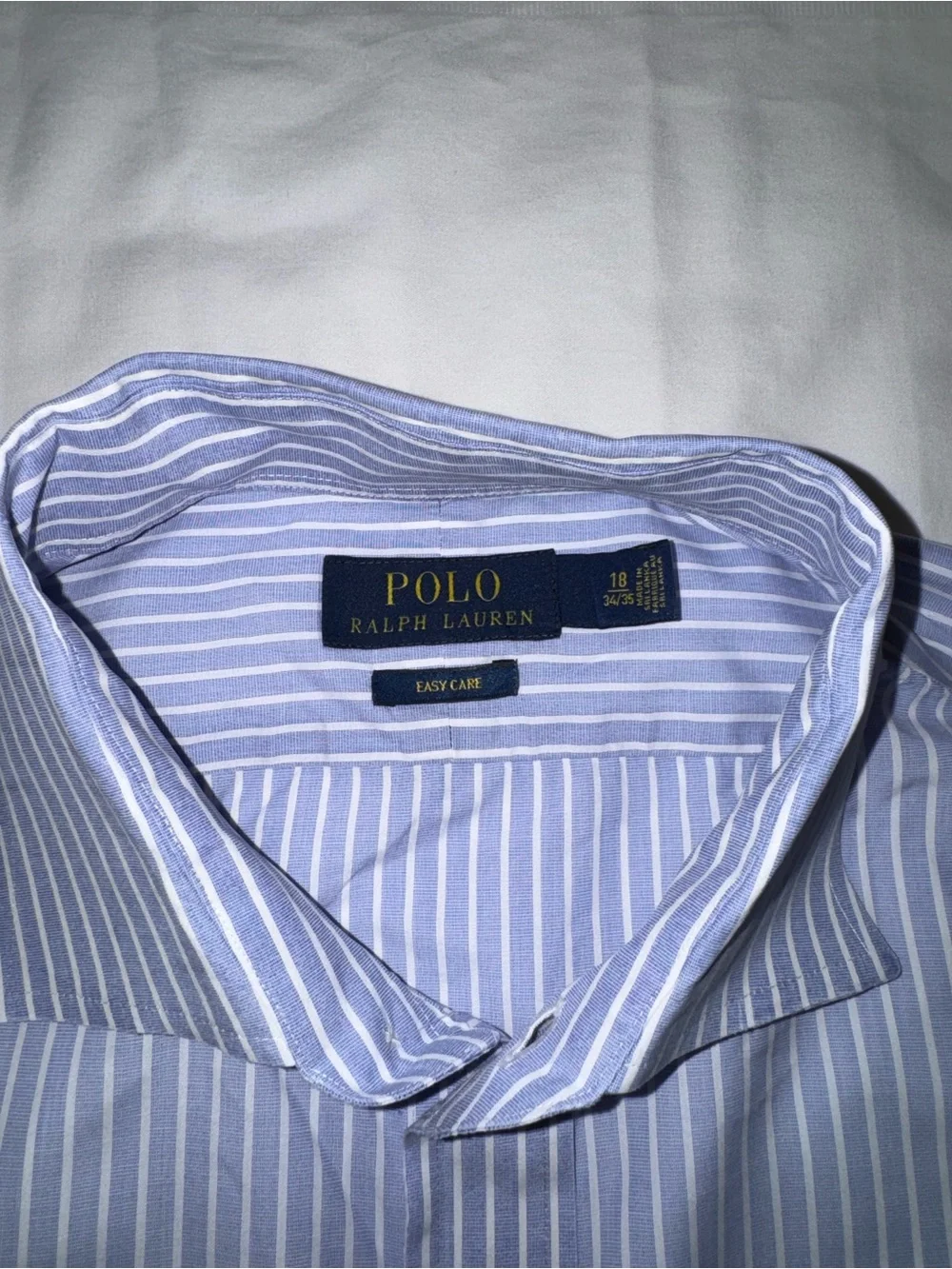 Polo by Ralph Lauren Blue and White Pinstripe Dress Shirt